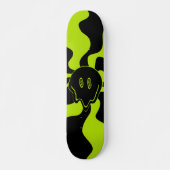 Retro smeltende glimlach in Lime Green en zwart Persoonlijk Skateboard (Voorkant)