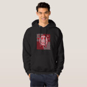 Retro Smile Face Checkered Valentine Heart Valenti Hoodie (Voorkant volledig)