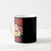 Retro Smile Face One Loved Dude Valentines Day Men Koffiemok (Voorkant links)