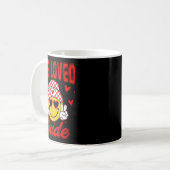 Retro Smile Face One Loved Dude Valentines Day Men Koffiemok (Voorkant links)