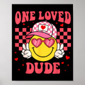Retro Smile Face One Loved Dude Valentines Day Men Poster (Voorkant)