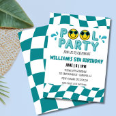 RETRO SMILE GEZICHT ZWEMBAD FEEST VERJAARDAG KAART