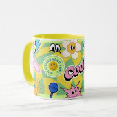 Retro Smile Mok Fun Smiley Gezicht Cool Ontwerp (Voorkant links)