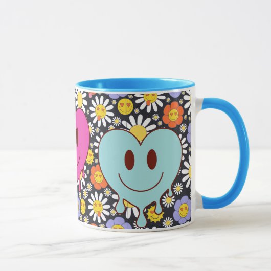 Retro Smile Mok Funny Smiley Gezicht Cool Ontwerp (Rechts)