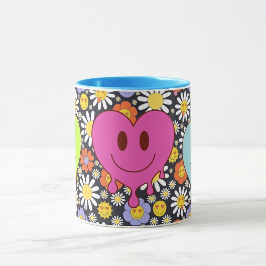Retro Smile Mug Funny Smiley Face Cool Design Mok (Midden)