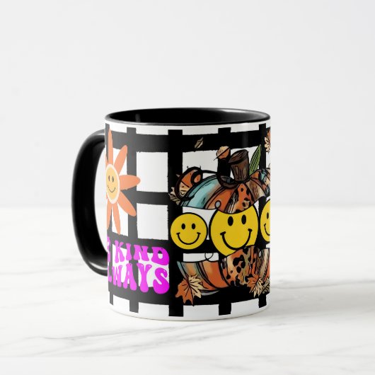 Retro Smile Mug Funny Smiley Face Cool Design Mok (Voorkant links)
