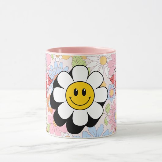 Retro Smile Mug Funny Smiley Face Cool Design Mok (Midden)