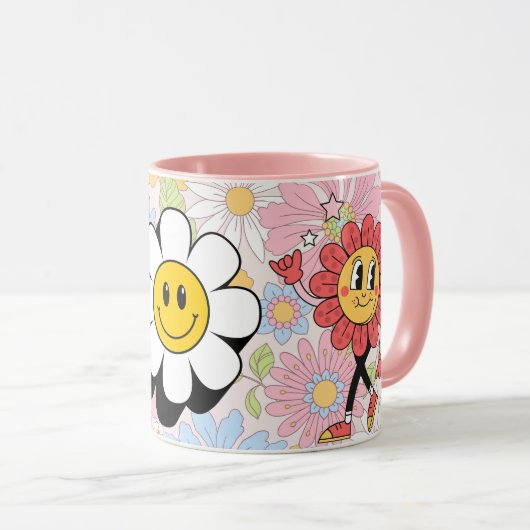 Retro Smile Mug Funny Smiley Face Cool Design Mok (Voorkant rechts)
