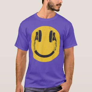 Retro Smile Muziekgelaats Koptelefoon 90s Mannen V T-shirt