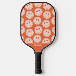 Retro Smile Patroon Aangepaste naam Pickleball Pad Pickleball Paddle