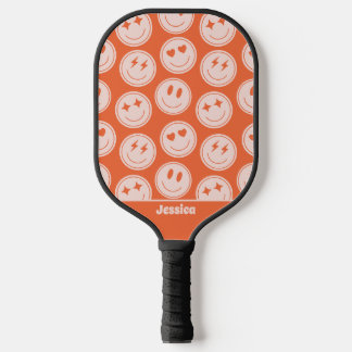 Retro Smile Patroon Aangepaste naam Pickleball Pad Pickleball Paddle