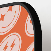 Retro Smile Patroon Aangepaste naam Pickleball Pad Pickleball Paddle (Links Detail)