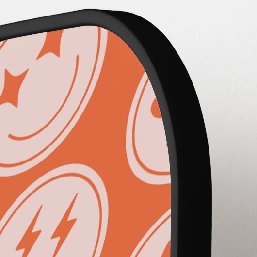 Retro Smile Patroon Aangepaste naam Pickleball Pad Pickleball Paddle (Links Detail)