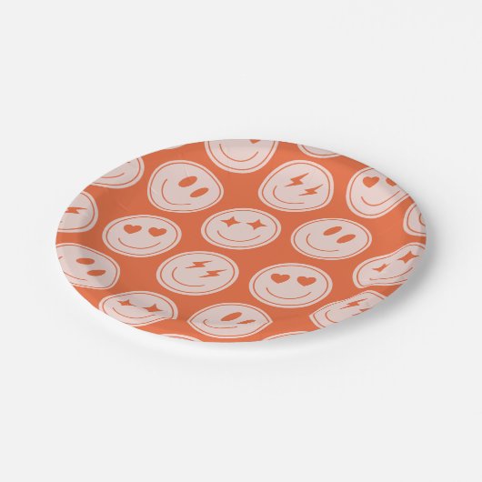 Retro Smile Pattern Papieren Bordje (Gekanteld)