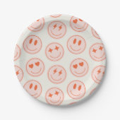 Retro Smile Pattern Papieren Bordje (Voorkant)