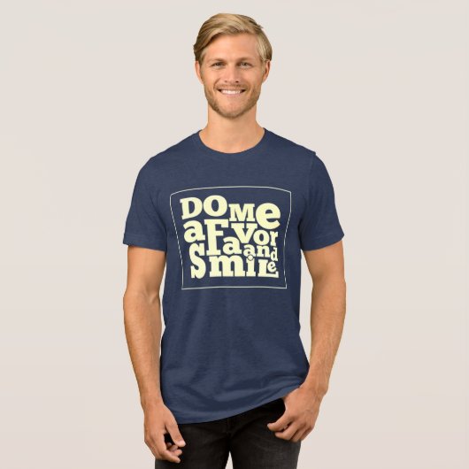 Retro Smile Quote Tri-Blend Shirt (Voorkant volledig)