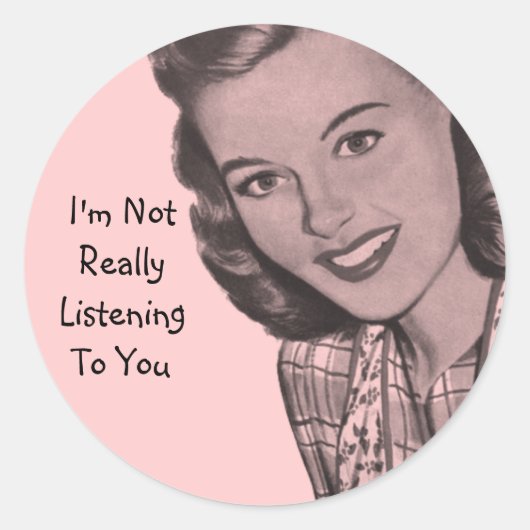 Retro Smile Ronde Sticker (Voorkant)