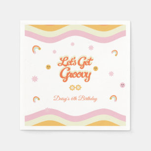 Retro Smiles Laten we Groovy Kids Verjaardag halen Servet