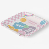 Retro Smiles Pastel Groovy Verjaardag Papieren Bordje (Gebogen)