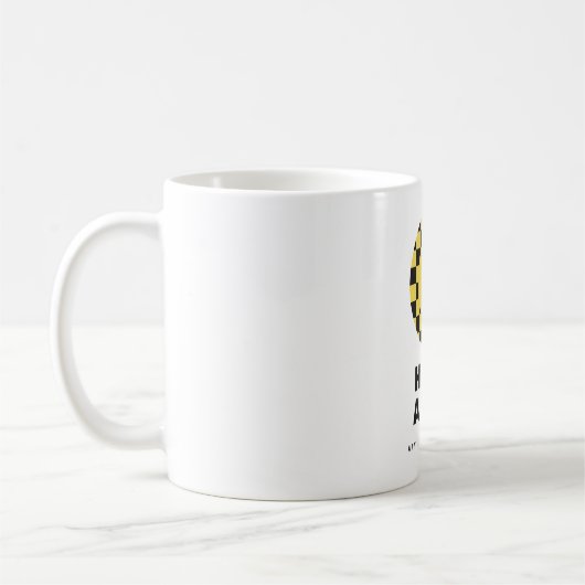 Retro Smiley Checkerboard Koffiemok 'Heb een dag' (Links)