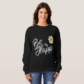 Retro Smiley Daisy - Just Be Happy Flower Power  Trui (Voorkant volledig)