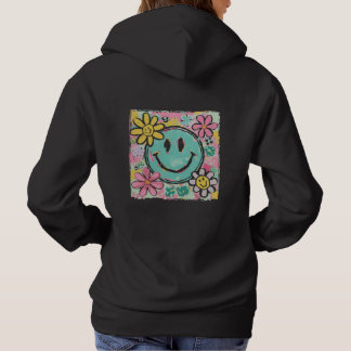 Retro Smiley Face Bloem Hoodie