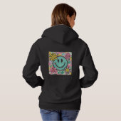 Retro Smiley Face Bloem Hoodie (Achterkant volledig)