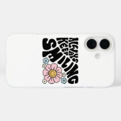 Retro Smiley Face Flower Positive Quote Case-Mate iPhone Case (Achterkant (horizontaal))
