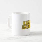 Retro Smiley Gezicht Blijf Glimlachen Mok (Voorkant links)