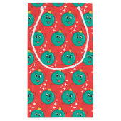 Retro smiley kerstbal cartoon klein cadeauzakje (Achterkant)