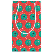 Retro smiley kerstbal cartoon klein cadeauzakje (Voorkant)