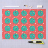 Retro smiley kerstbal cartoon tissuepapier (Craft)