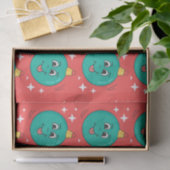 Retro smiley kerstbal cartoon tissuepapier (Geschenk)