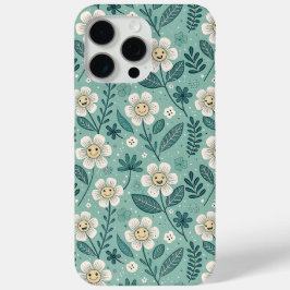 Retro Smiling Daisies – Groovy Boho iPhone 15 Pro Max Hoesje