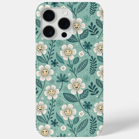 Retro Smiling Daisies – Groovy Boho Case-Mate iPhone Case (Achterkant)