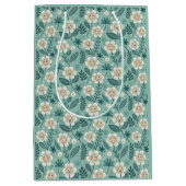 Retro Smiling Daisies Patroon – Groovy 70s Boho Medium Cadeauzakje (Voorkant)