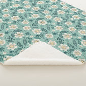 Retro Smiling Daisies Patroon – Groovy 70s Boho Sherpa Deken (3/4)