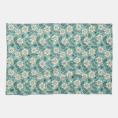 Retro Smiling Daisies Patroon – Groovy 70s Boho Theedoek (Horizontaal)