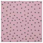 Retro Smiling Flower Pattern in black and Rosa Stof (Swatch)