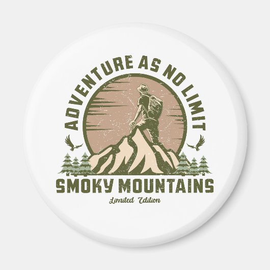 Retro Smoky Mountain Hike Magneet (Voorkant)