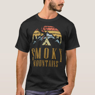 Retro Smoky Mountains Kampvuur Outdoor Hik T-shirt