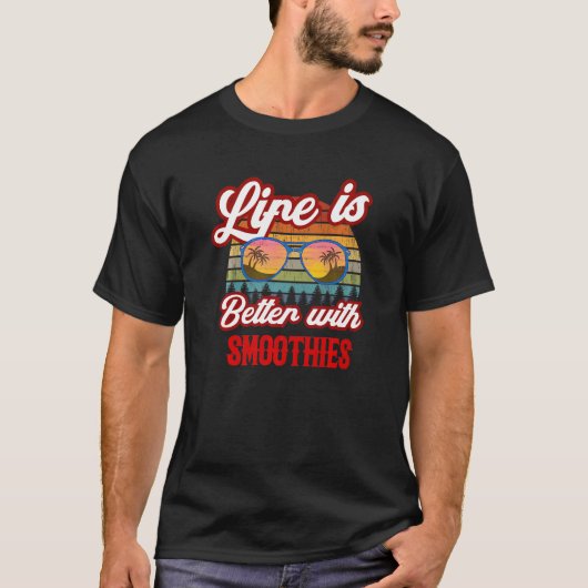 Retro Smoothies Zonsondergang  Met Smoothies T-shirt (Voorkant)