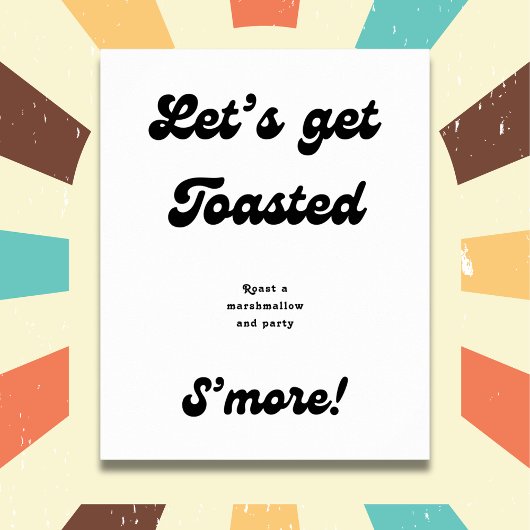 Retro S'more Bar | Gebrand een marshmallow bruilof Poster