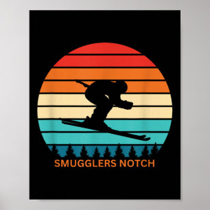 Retro Smugglers Notch Vermont Skiër Retro S Poster