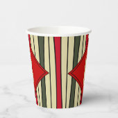 Retro snaarkunst in kerstkleuren - monogram papieren bekers (Links)