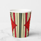 Retro snaarkunst in kerstkleuren - monogram papieren bekers (Rechts)