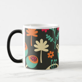 “Retro Snail in a Colorful Garden Pattern Mug Magische Mok