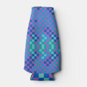 Retro Snake Checker Geruite Patroon Flesjeskoeler (Voorkant)