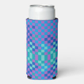 Retro Snake Checker Geruite Patroon Seltzer Blikjeskoeler (Seltzer Voorkant)