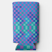 Retro Snake Checker Geruite Patroon Seltzer Blikjeskoeler (Achterkant)